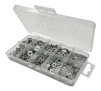 Merriway bh06561 Surtido de Ossian AISI 316 Acero inoxidable Arandelas Planas en un 10 compartimento funda de transporte.