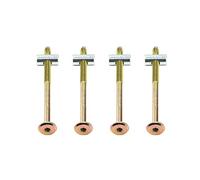Merriway BH06806 Merriway-Pernos para Muebles de Cabeza Allen BZP con Tuercas de Barril M6 x 150 mm, Tono Dorado