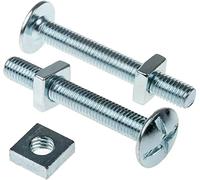 Merriway BH07603 Perno y tuerca para techos de acero galvanizado brillante M8 x 100 mm, plata