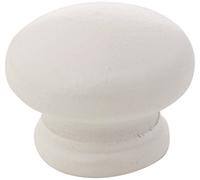 Merriway Pomo perforado BH03887 para armario, cajón, puerta, madera de pino con acabado blanco, 38 mm, 1,1 pulgadas, paquete de 4 piezas