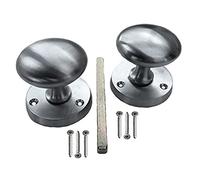 Merriway Set de pomos victorianos BH04266 para puerta, 50 mm acabado mate de cromo satinado