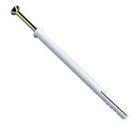 Merriway Tornillo fijador BH05917 con taco de nailon para paredes sólidas, M6 x 70 mm, Pack de 20, blanco, BH05919
