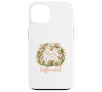 Merry and Caffeinated Christmas Iced Coffee Wreath Carcasa para iPhone 13