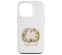 Merry and Caffeinated Christmas Iced Coffee Wreath Carcasa para iPhone 13 Pro
