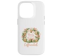 Merry and Caffeinated Christmas Iced Coffee Wreath Carcasa para iPhone 14 Pro