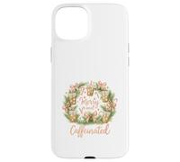 Merry and Caffeinated Christmas Iced Coffee Wreath Carcasa para iPhone 15 Plus