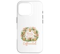Merry and Caffeinated Christmas Iced Coffee Wreath Carcasa para iPhone 16 Pro