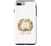 Merry and Caffeinated Christmas Iced Coffee Wreath Carcasa para iPhone 7 Plus/8 Plus