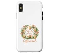 Merry and Caffeinated Christmas Iced Coffee Wreath Carcasa para iPhone X/XS
