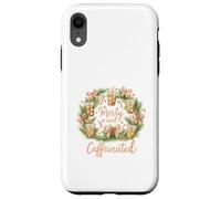 Merry and Caffeinated Christmas Iced Coffee Wreath Carcasa para iPhone XR