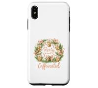 Merry and Caffeinated Christmas Iced Coffee Wreath Carcasa para iPhone XS MAX