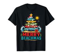 Merry Beachmas Playa Navidad Tabla De Surf Árbol Camiseta