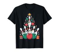 Merry Bowlmas - Gorro de Papá Noel con diseño de árbol de Bolos Camiseta