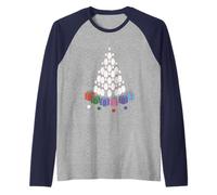 Merry Bowlmas - Gorro de Papá Noel con diseño de árbol de Bolos Camiseta Manga Raglan