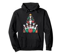Merry Bowlmas - Gorro de Papá Noel con diseño de árbol de Bolos Sudadera con Capucha