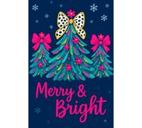 Merry & Bright Christmas Journal | 110 Lined Pages | 6x9 Holiday Notebook for Women & Girls: Festive Winter Notebook with Snowflake Background - Cute ... Gift for Students, Teachers, Friends & Family