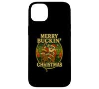 Merry Buckin' Funny Christmas Rodeo Cowboy Santa Riding Carcasa para iPhone 14 Plus