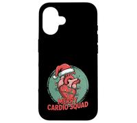 Merry Cardio Squad Cute Anatomical Heart Christmas Lights Carcasa para iPhone 16