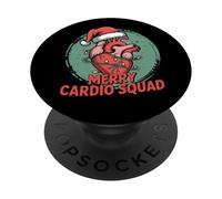 Merry Cardio Squad Cute Anatomical Heart Christmas Lights PopSockets PopGrip Adhesivo