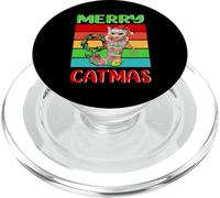 Merry Catmas American Bobtail Christmas Cat Kitty Xmas PopSockets PopGrip para MagSafe