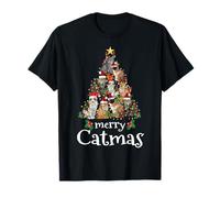 Merry Catmas Funny Cat Mom Cat Dad Christmas Cat Camiseta