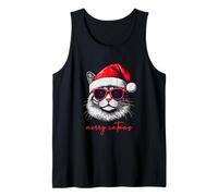 Merry Catmas Funny Christmas Cat Lover Camiseta sin Mangas