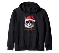 Merry Catmas Funny Christmas Cat Lover Sudadera con Capucha