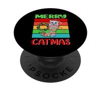 Merry Catmas Ragdoll Christmas Cat Kitty Funny Xmas PopSockets PopGrip Adhesivo