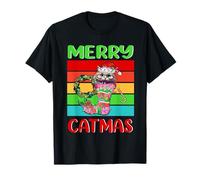 Merry Catmas Siberian Cat Christmas Kitty Funny Xmas Camiseta