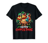 Merry Chickmas Chicken Lovers Christmas Lights Farmer Xmas Camiseta