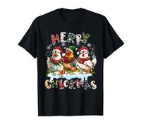 Merry Chickmas Chicken Lovers Christmas Lights Farmer Xmas Camiseta