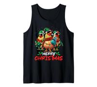 Merry Chickmas Chicken Lovers Christmas Lights Farmer Xmas Camiseta sin Mangas
