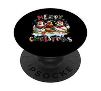 Merry Chickmas Chicken Lovers Christmas Lights Farmer Xmas PopSockets PopGrip Adhesivo