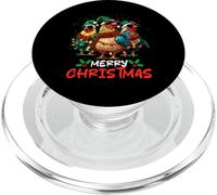 Merry Chickmas Chicken Lovers Christmas Lights Farmer Xmas PopSockets PopGrip para MagSafe