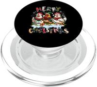 Merry Chickmas Chicken Lovers Christmas Lights Farmer Xmas PopSockets PopGrip para MagSafe
