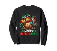 Merry Chickmas Chicken Lovers Christmas Lights Farmer Xmas Sudadera