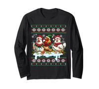 Merry Chickmas Ugly Sweater Chicken Lovers Christmas Outfit Manga Larga