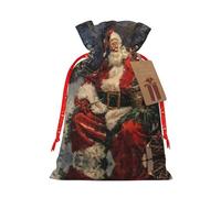 Merry Christmas - 1 bolsa de material duradero de 8.3 x 11.8 pulgadas con cordón para regalo elegante de Halloween