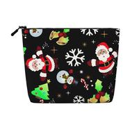Merry Christmas 1 - Bolsa organizadora de viaje para mujer, bolsa de cosméticos de cáñamo falso, gran capacidad, con cremallera