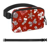 Merry Christmas-100 - Riñonera cruzada para hombres y mujeres, bolsa de cinturón para viajes, casual, caminar, correr, senderismo, ciclismo, Multicolor 06, 1.5x9.0x5.9in/4x23x15cm