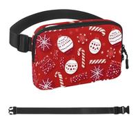 Merry Christmas-100 - Riñonera cruzada para hombres y mujeres, bolsa de cinturón para viajes, casual, caminar, correr, senderismo, ciclismo, multicolor 08, 1.5x9.0x5.9in/4x23x15cm
