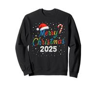 Merry Christmas 2025 Colorful Holiday Lights Family Matching Sudadera