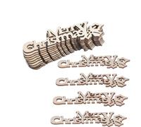 Merry Christmas - 40 rebanadas de madera para árbol de Navidad - Adornos artesanales de madera sin terminar