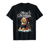 Merry Christmas Airedale Terrier Santa Hat Dog Lovers Xmas Camiseta