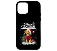 Merry Christmas Airedale Terrier Santa Hat Dog Lovers Xmas Carcasa para iPhone 12 Mini