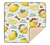 Merry Christmas - Alfombra de juego para bebé, grande, elegante, resistente al agua, acolchada, para bebés y niños pequeños, 127 x 127 cm