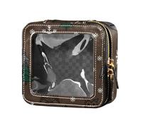 Merry Christmas Animals Owl Brown Mini bolsa de maquillaje transparente para viajar