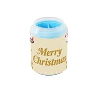 Merry Christmas - Arandela reutilizable para patas de perro con cepillo de silicona, diseño de Papá Noel, diseño de Papá Noel, dorado y rojo, suministros de aseo para mascotas, adecuado para perros de