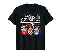 Merry Christmas Australian Shepherd Reindeer Elf Santa Squad Camiseta