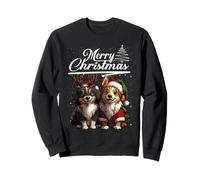 Merry Christmas Australian Shepherd Santa Hat Xmas Holiday Sudadera